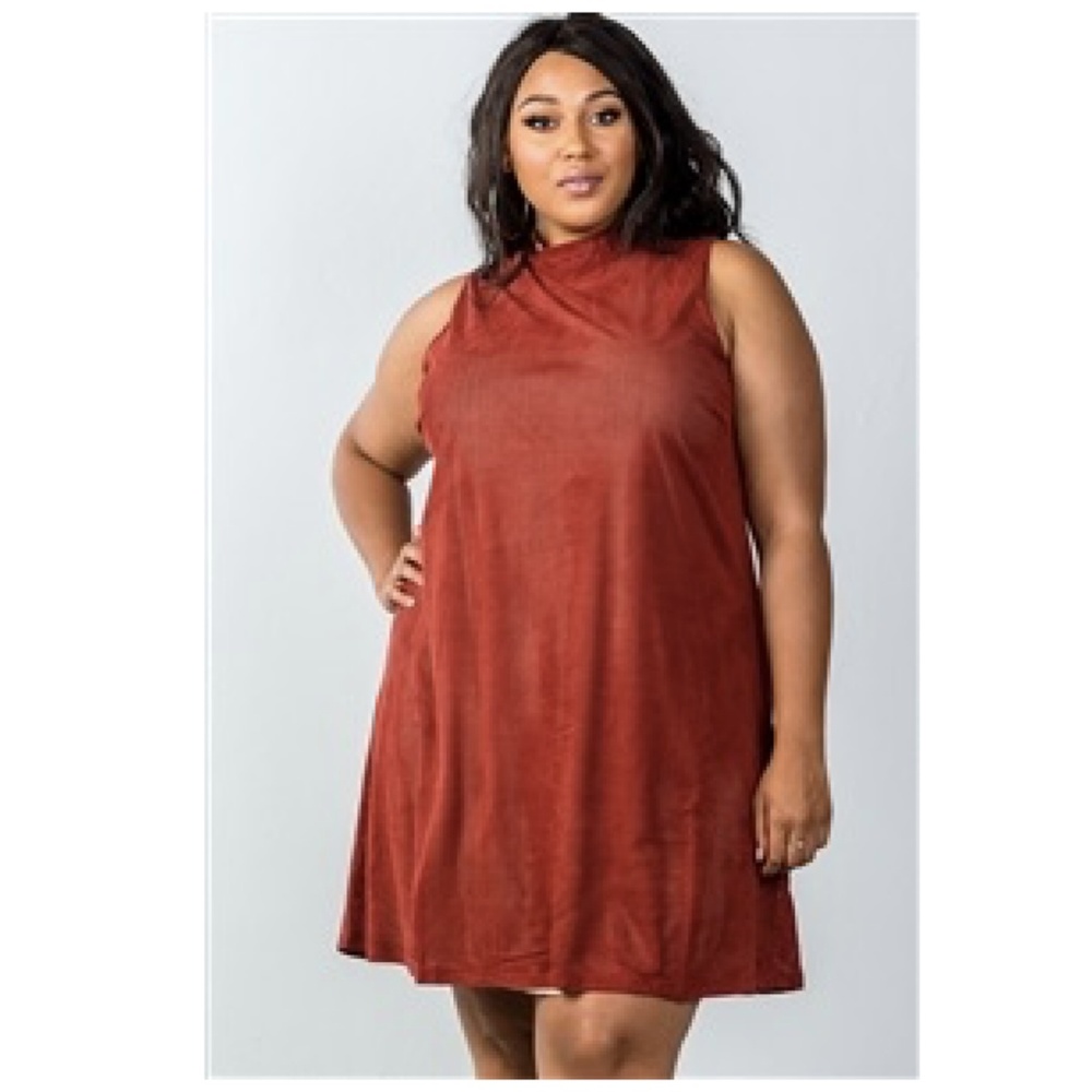 Nude Illusion Rust/Pearl Swing Dress Sleeveless 1X - Picture 2 of 8